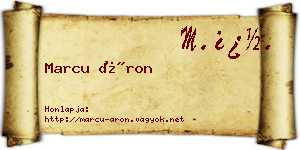 Marcu Áron névjegykártya